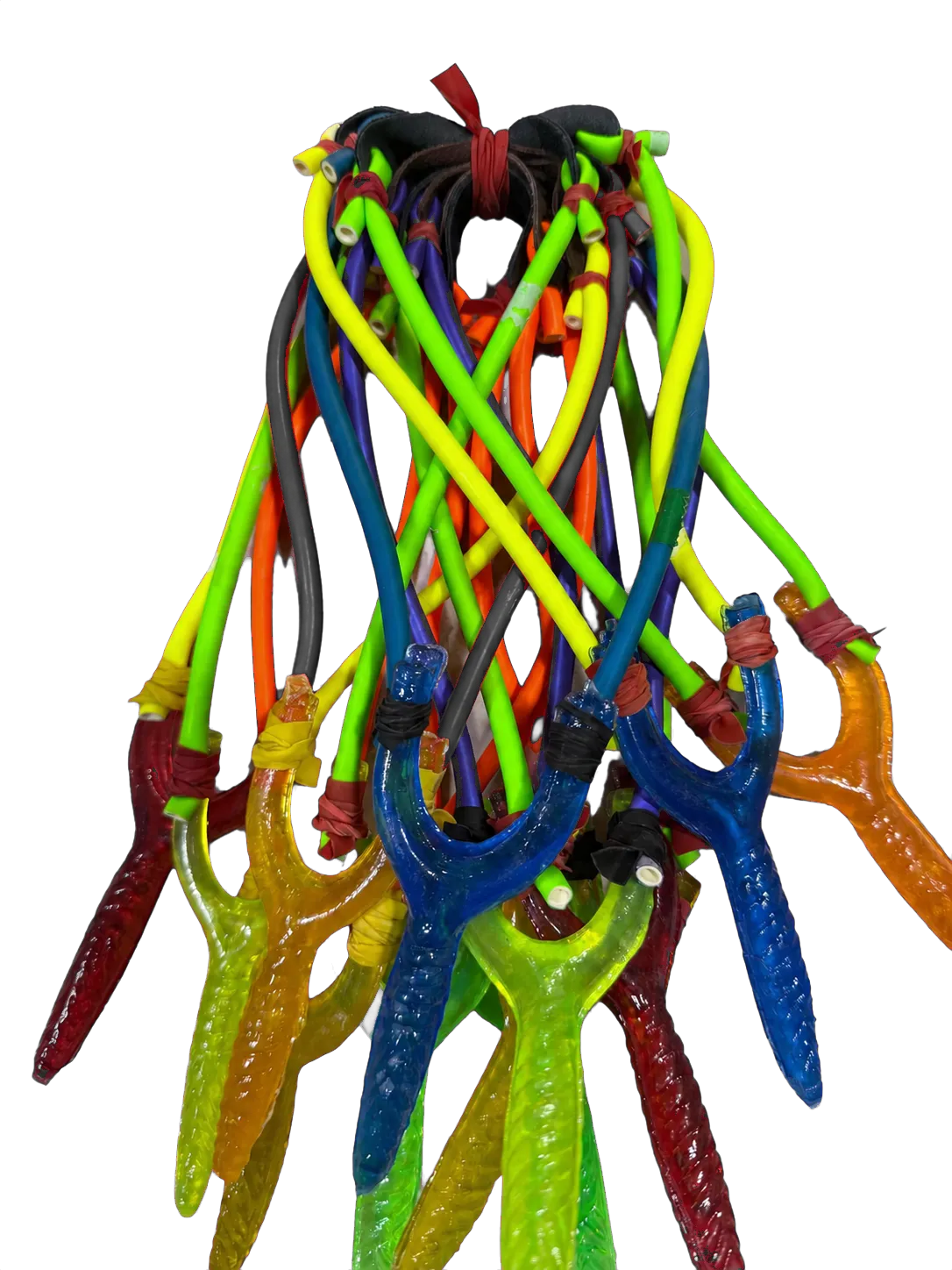 Resorteras de hule fluorescente Halcón