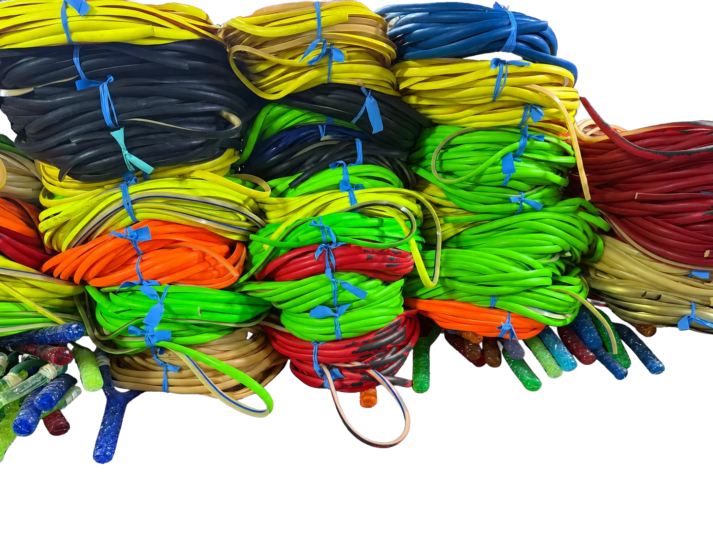 Rollos de hule Halcón en colores fluorescentes